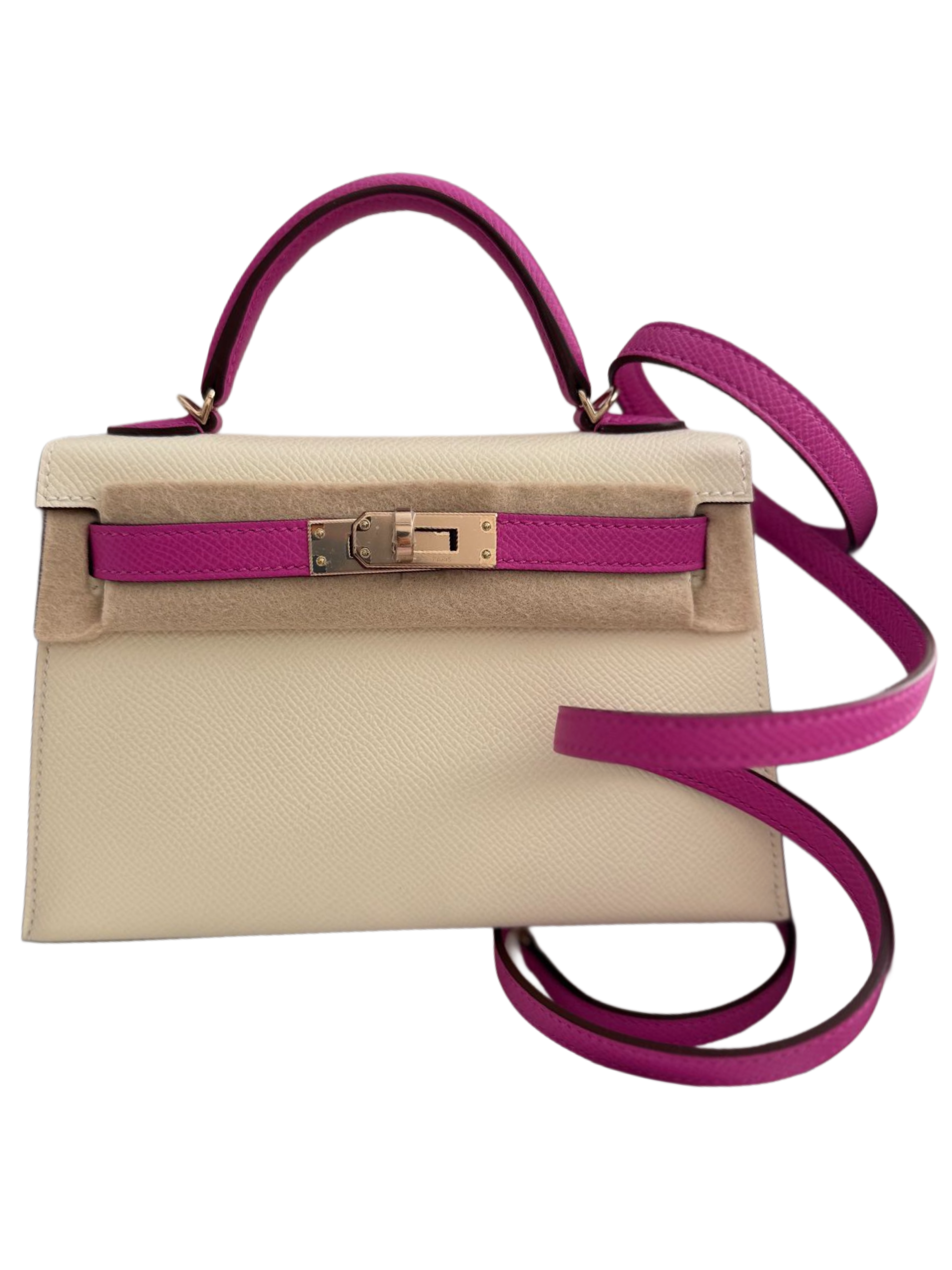 Hermès - Kelly 20 Craie/Rose Purple