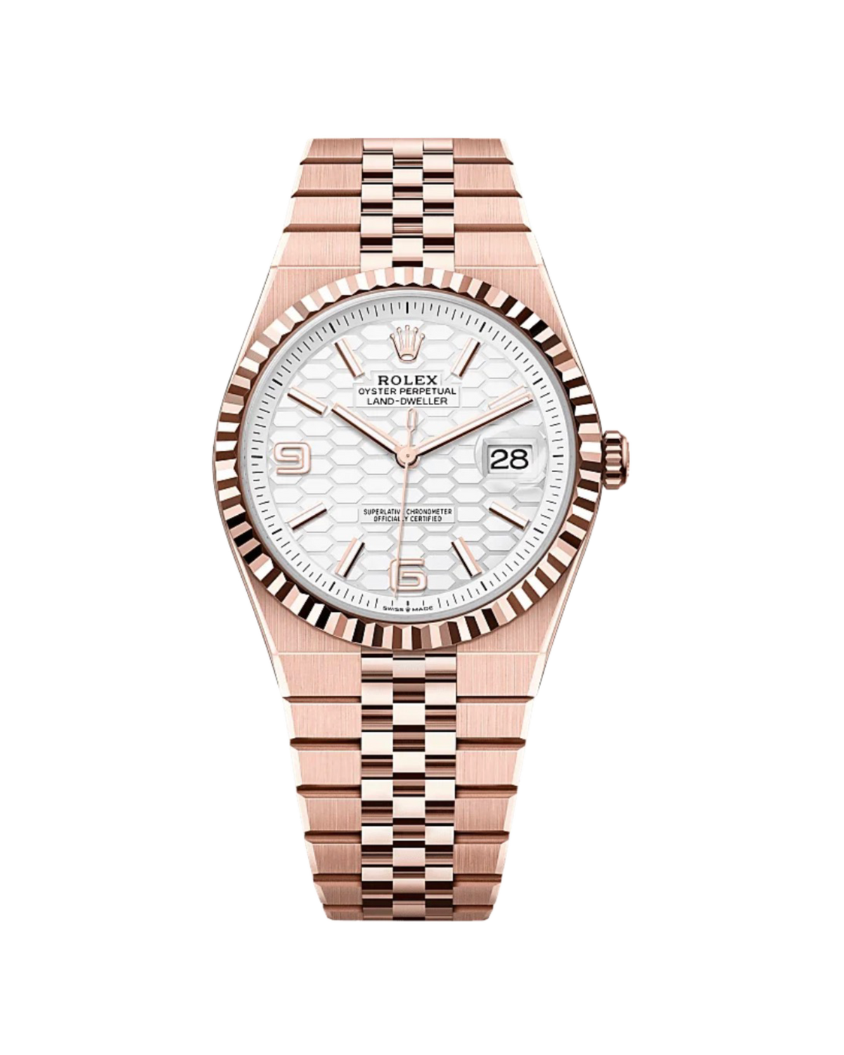 Rolex Land-Dweller 40mm White Dial Rose Gold 127335