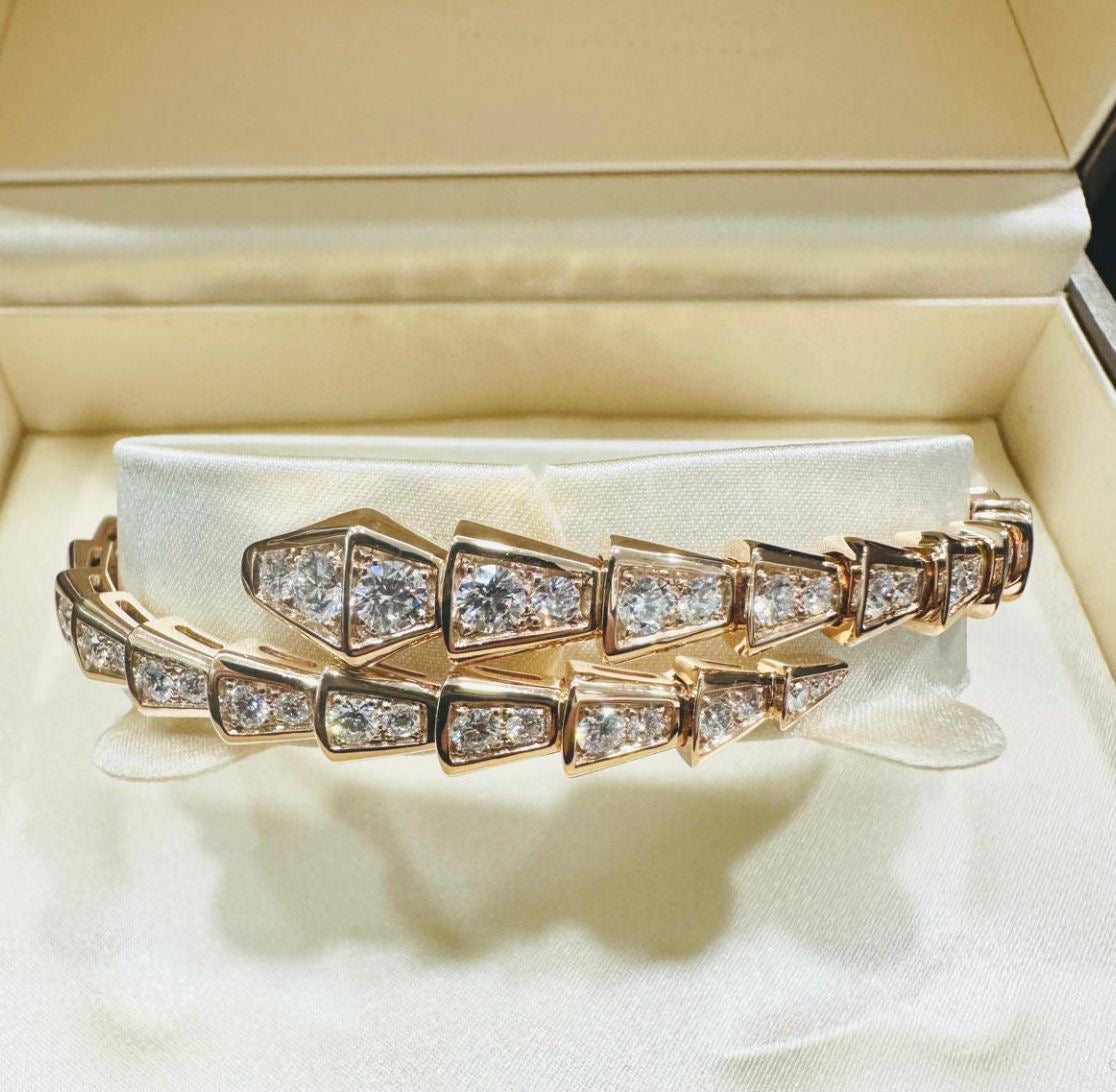 Bulgari - Yellow Gold and Diamond Serpenti Viper Bracelet