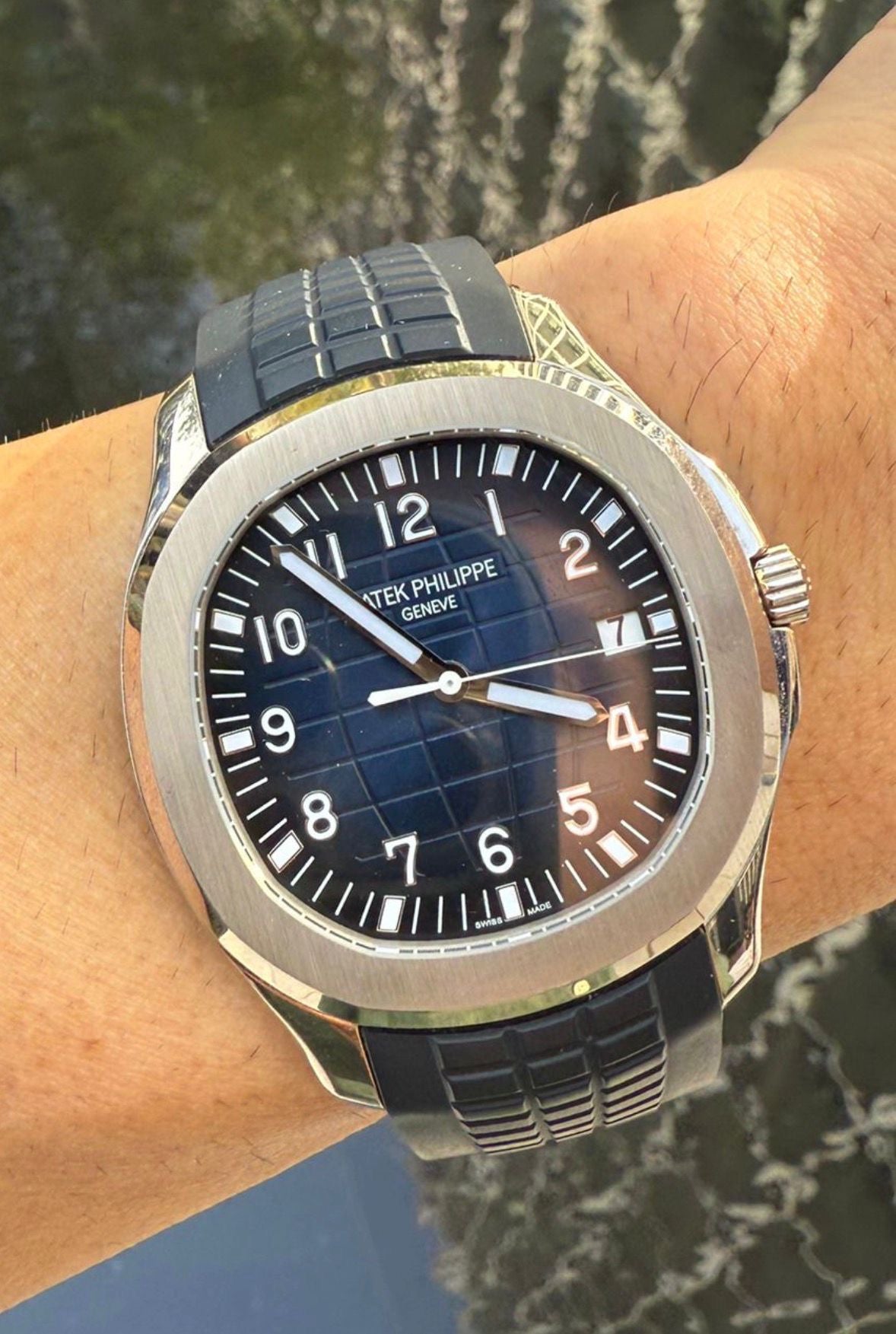 Patek Philippe Aquanaut White Gold Blue Dial "Midnight Blue" Strap 5168G