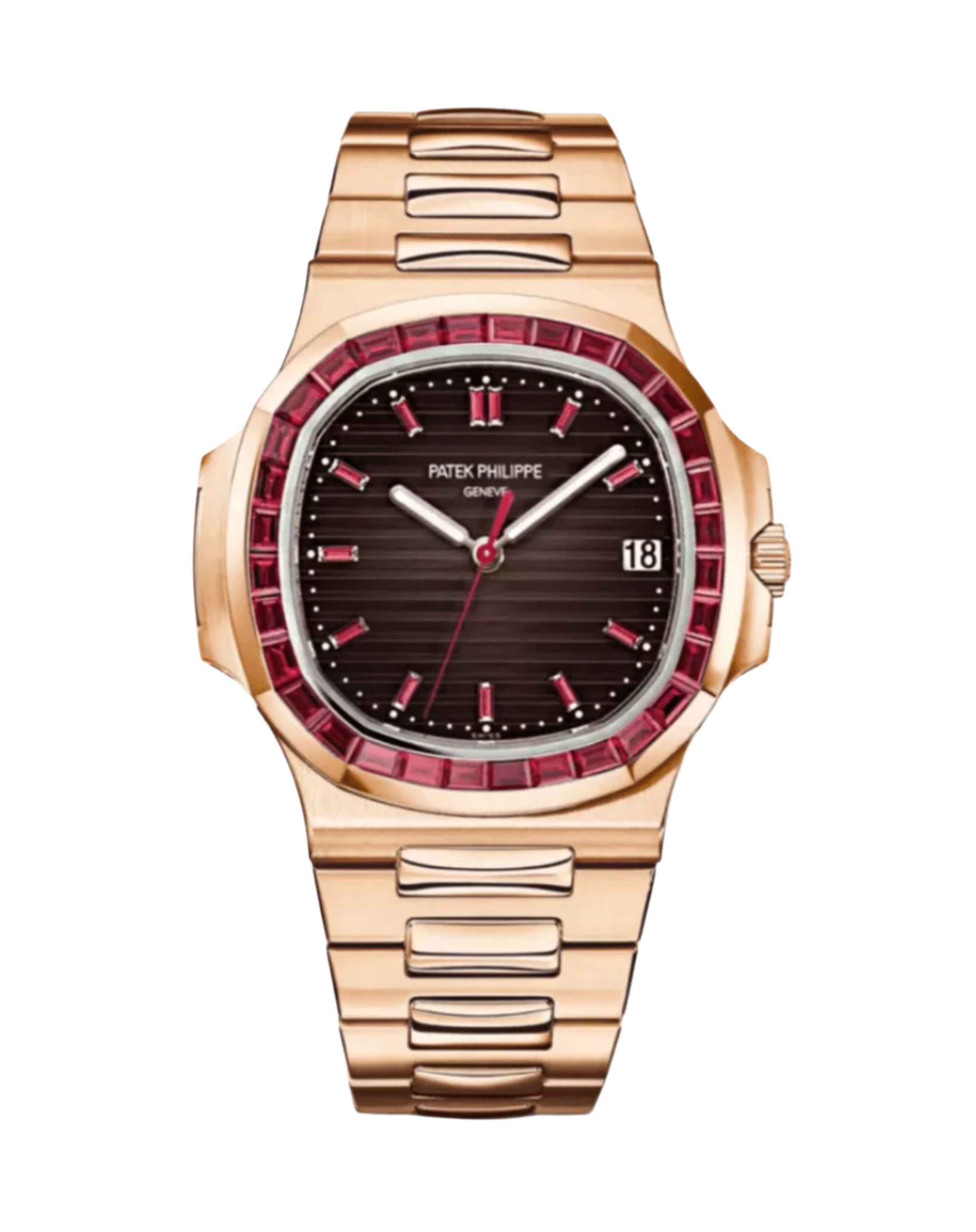Patek Philippe - Nautilus Rose Gold Ruby Bazel Brown Dial 5723/11R