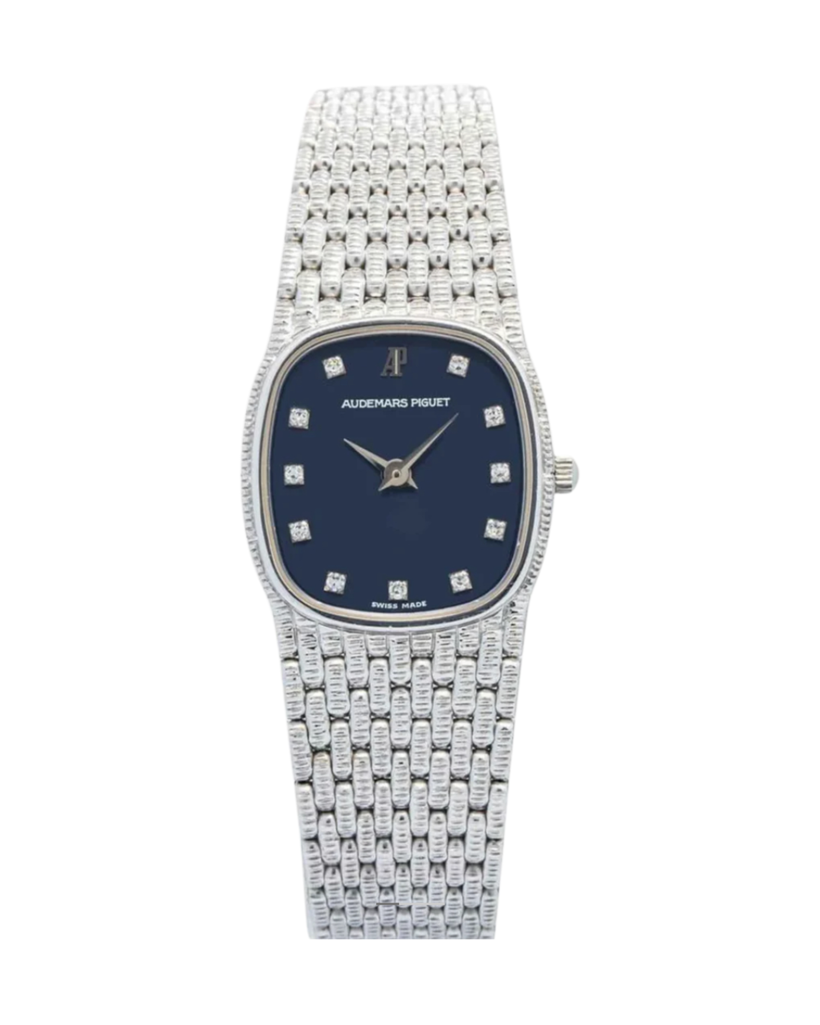 Audemars Piguet Cobra 18k White Gold Diamonds Blue Dial