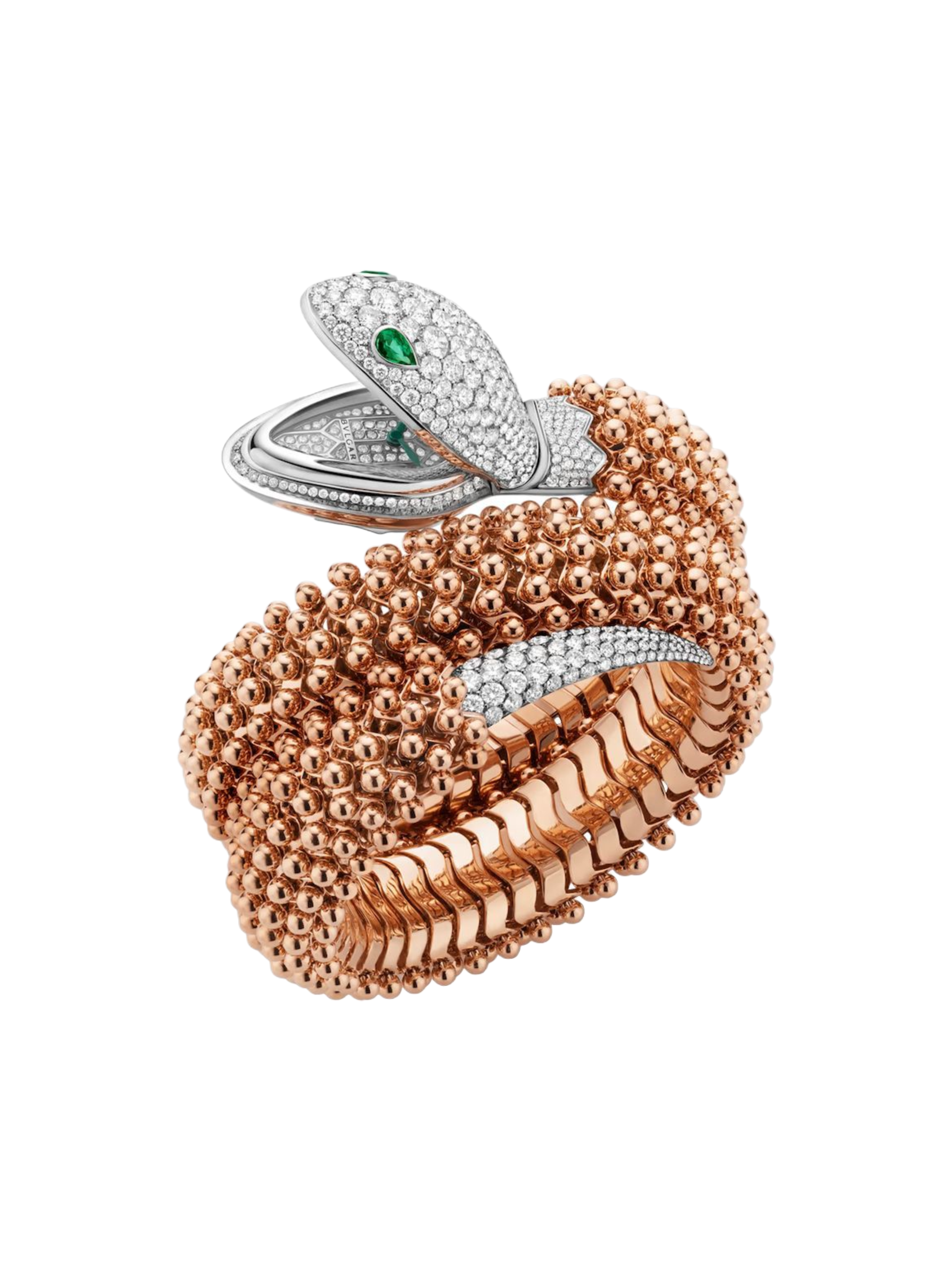 Bulgari - Serpenti Secret Watch 102869 Diamonds Emerald Rose Gold