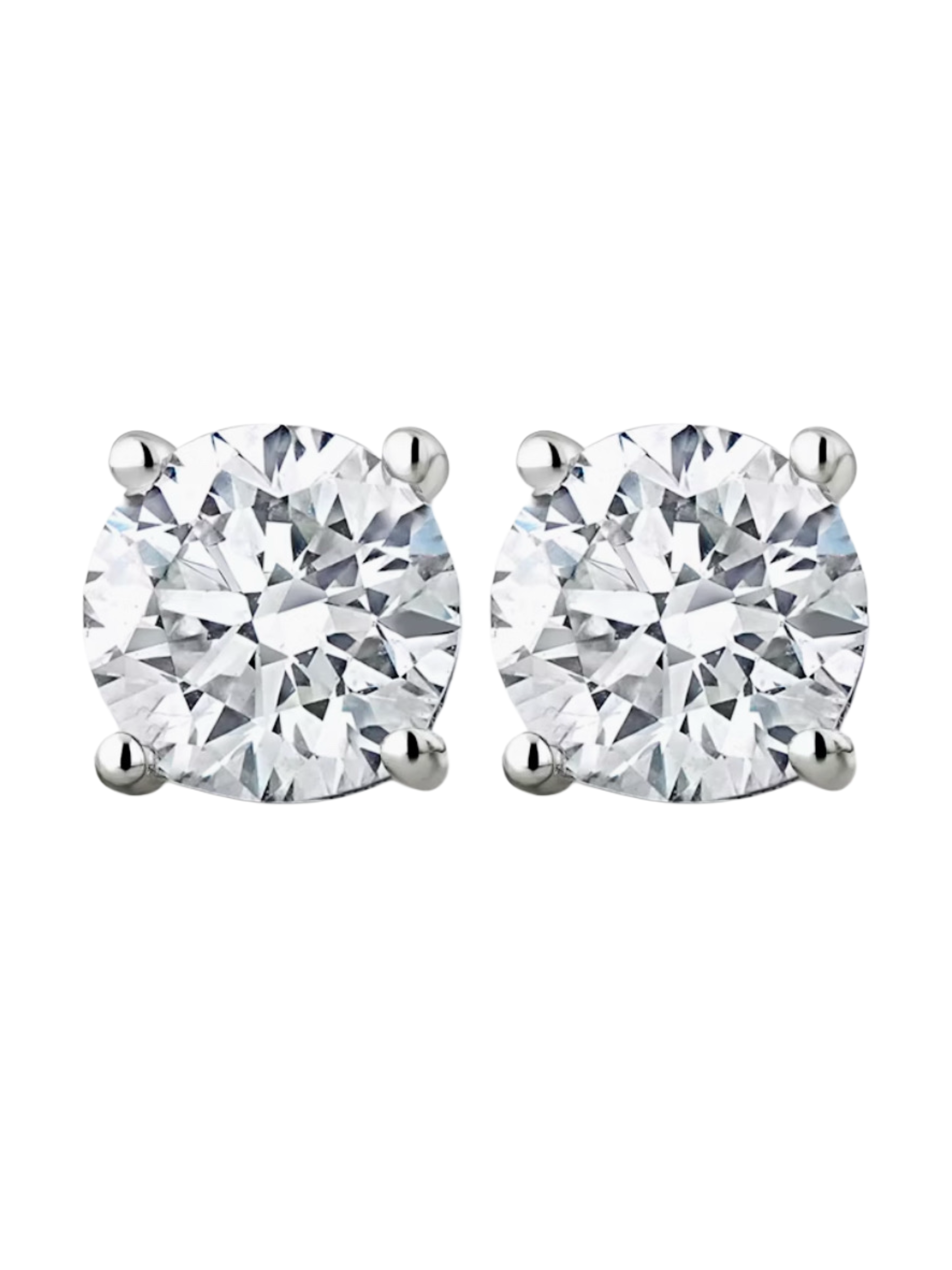 3 Carat Round Diamond Stud Earrings