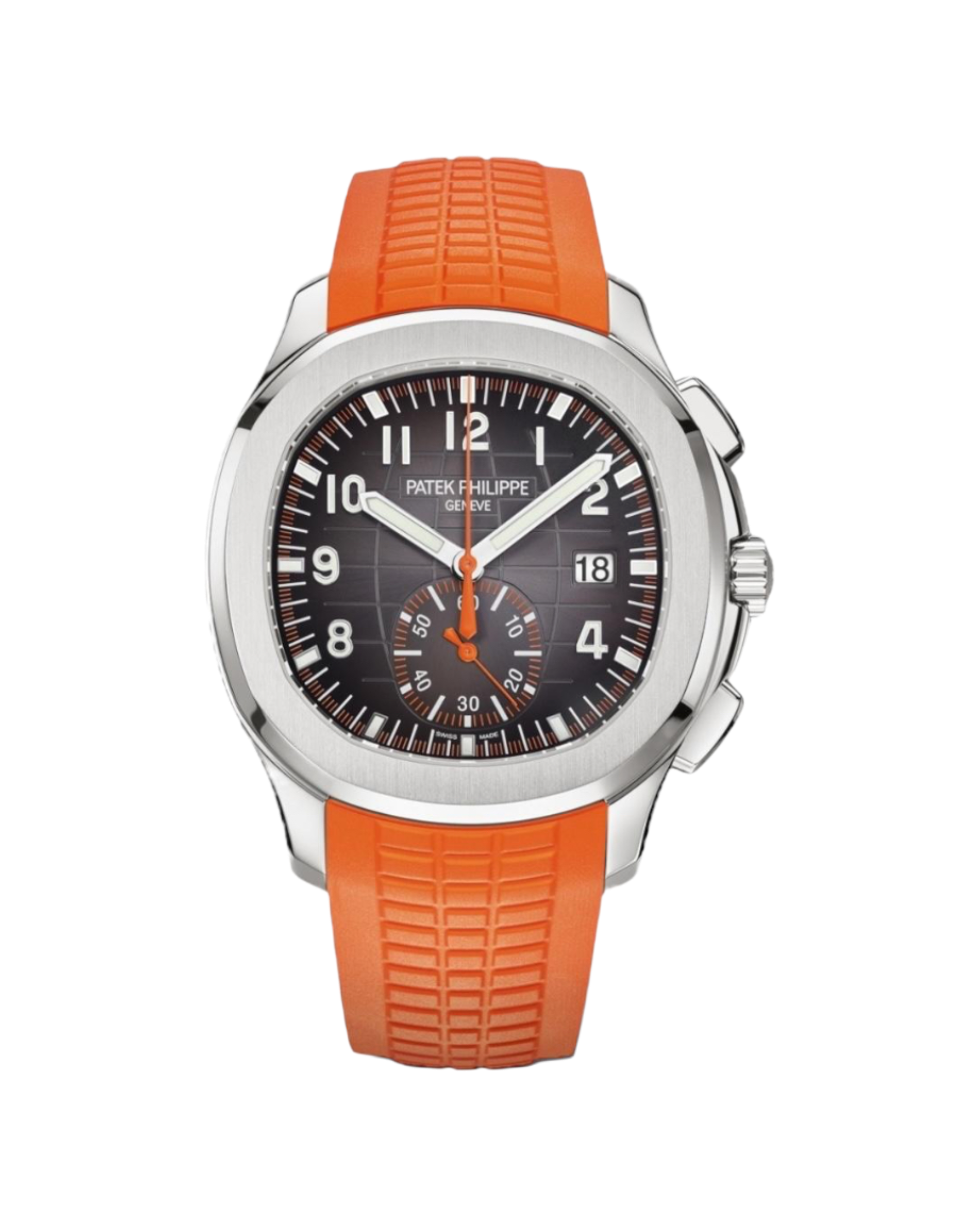 Patek Philippe Aquanaut Chronograph Black Dial Orange Straps 5968A