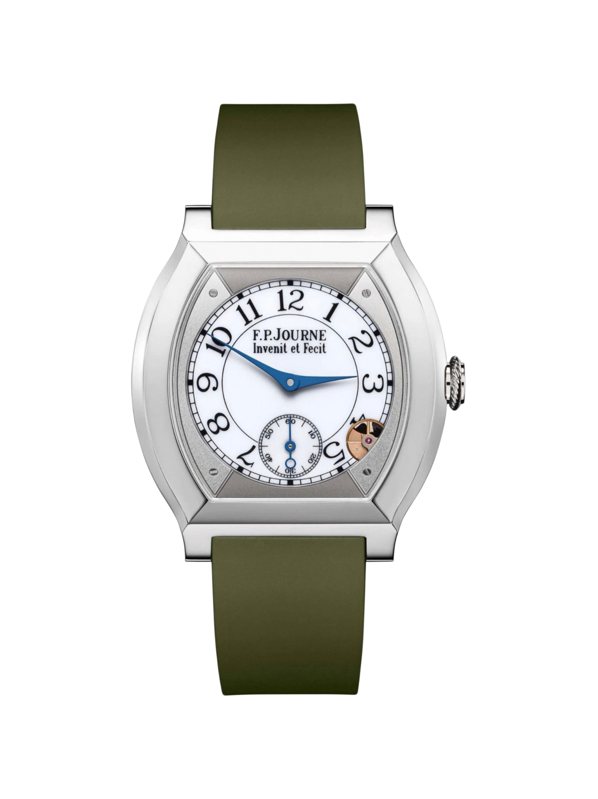F.P. Journe Elegante Titanium White Dial Green Rubber Strap 40mm