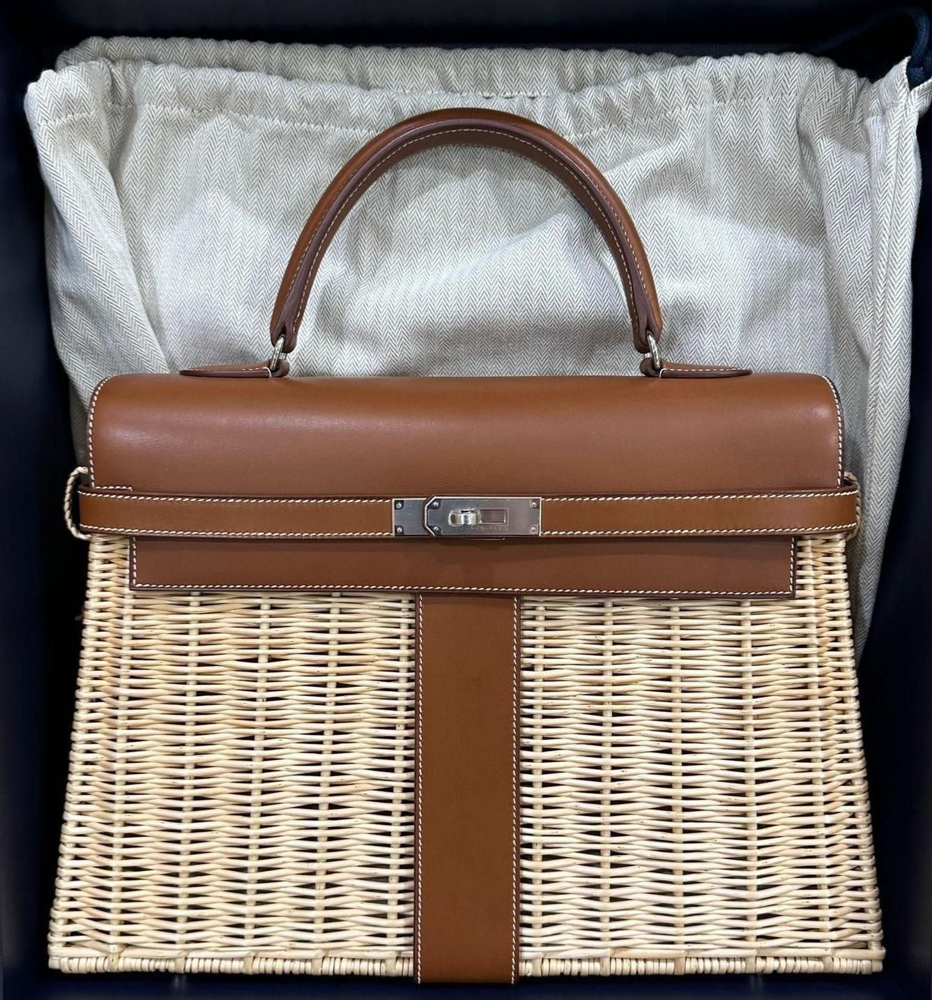Hermès Kelly 35 Picnic Barenia New unused Phw stamp K35 with dust bag full set