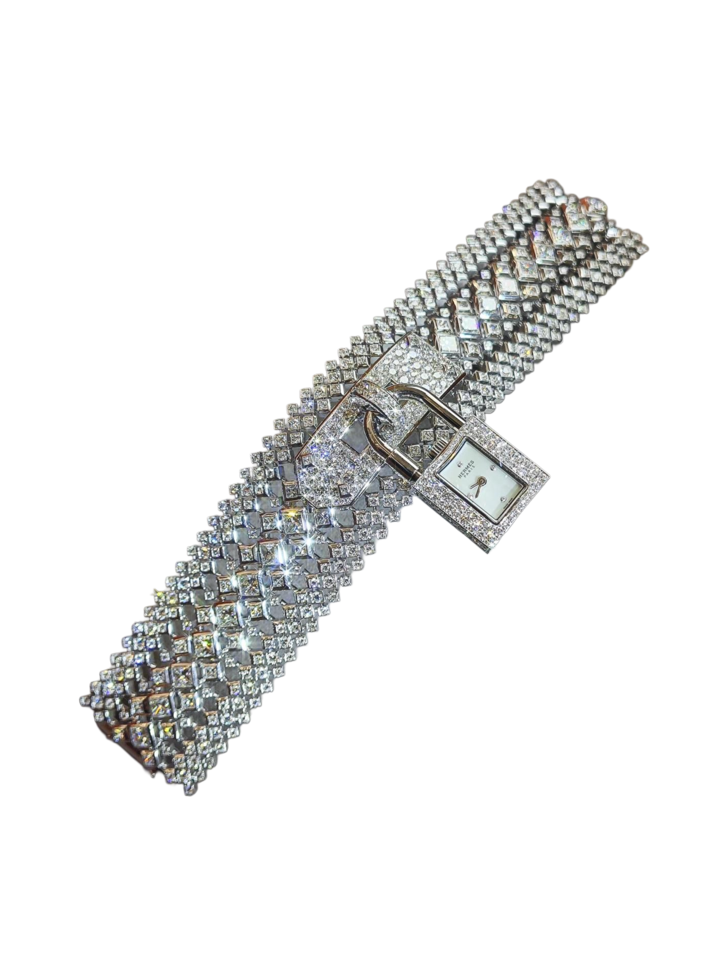 Hermès - High Jewellery Kelly Joaillerie Bracelet/Watch/Necklace Full Diamonds