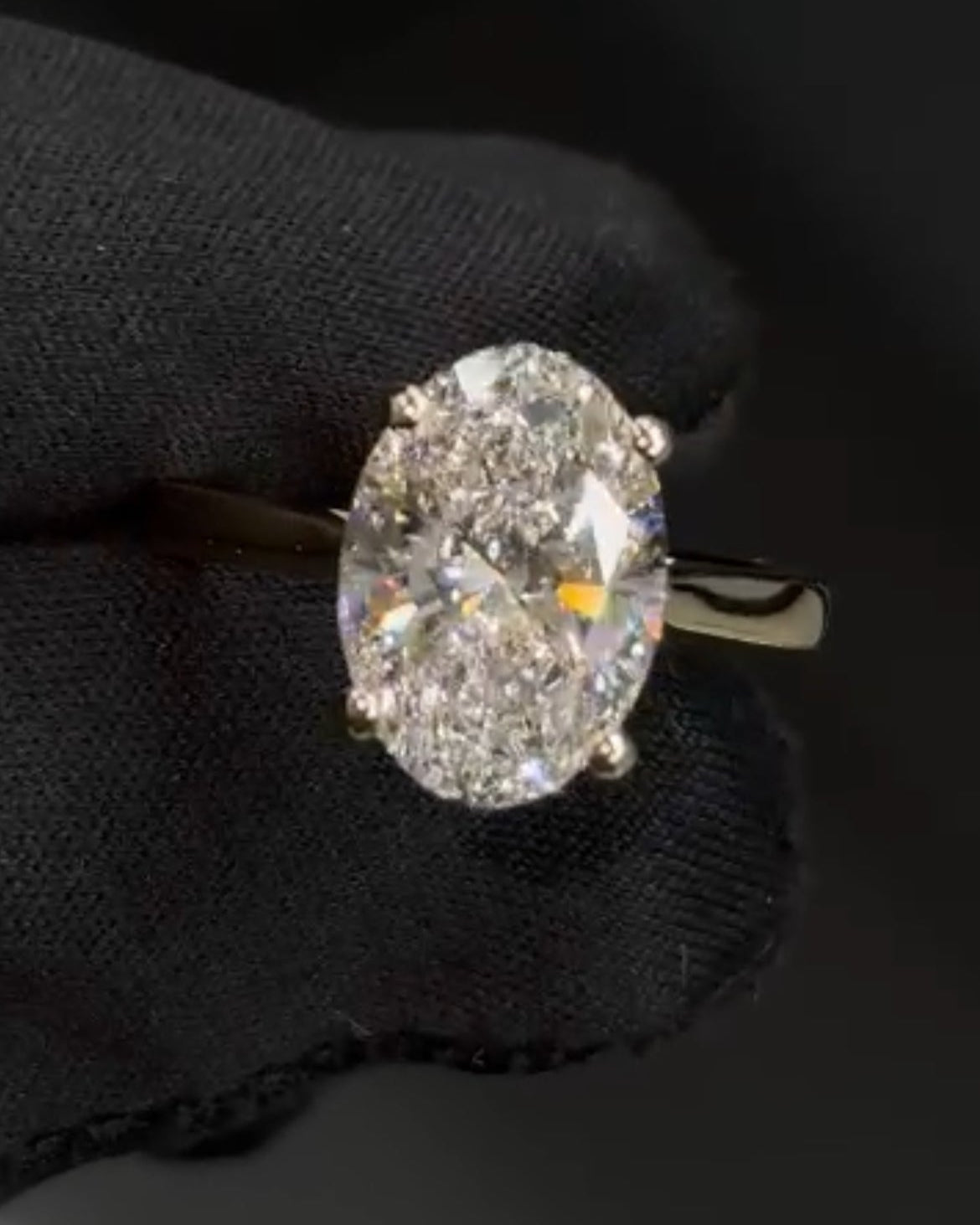 5 Carat Oval Lab Grown Diamond Ring