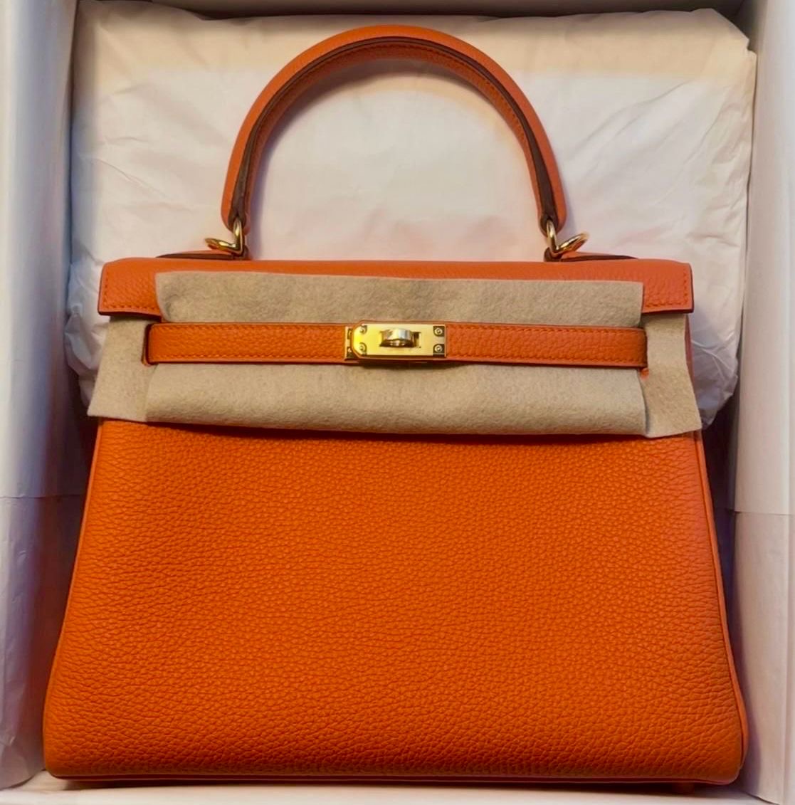 Hermès - Kelly 25 Orange Togo