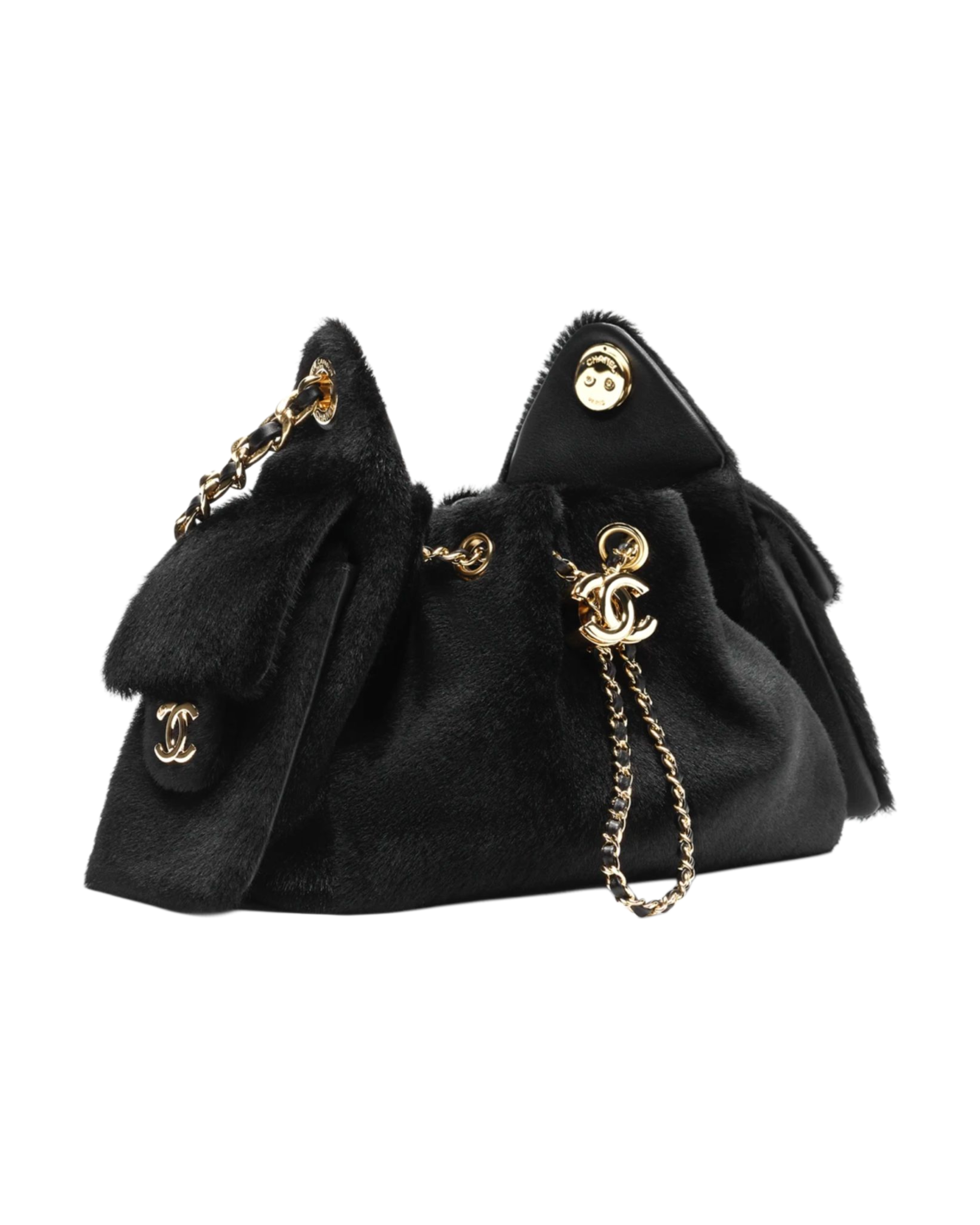 Chanel 25 Mini Handbag in Black Lambskin