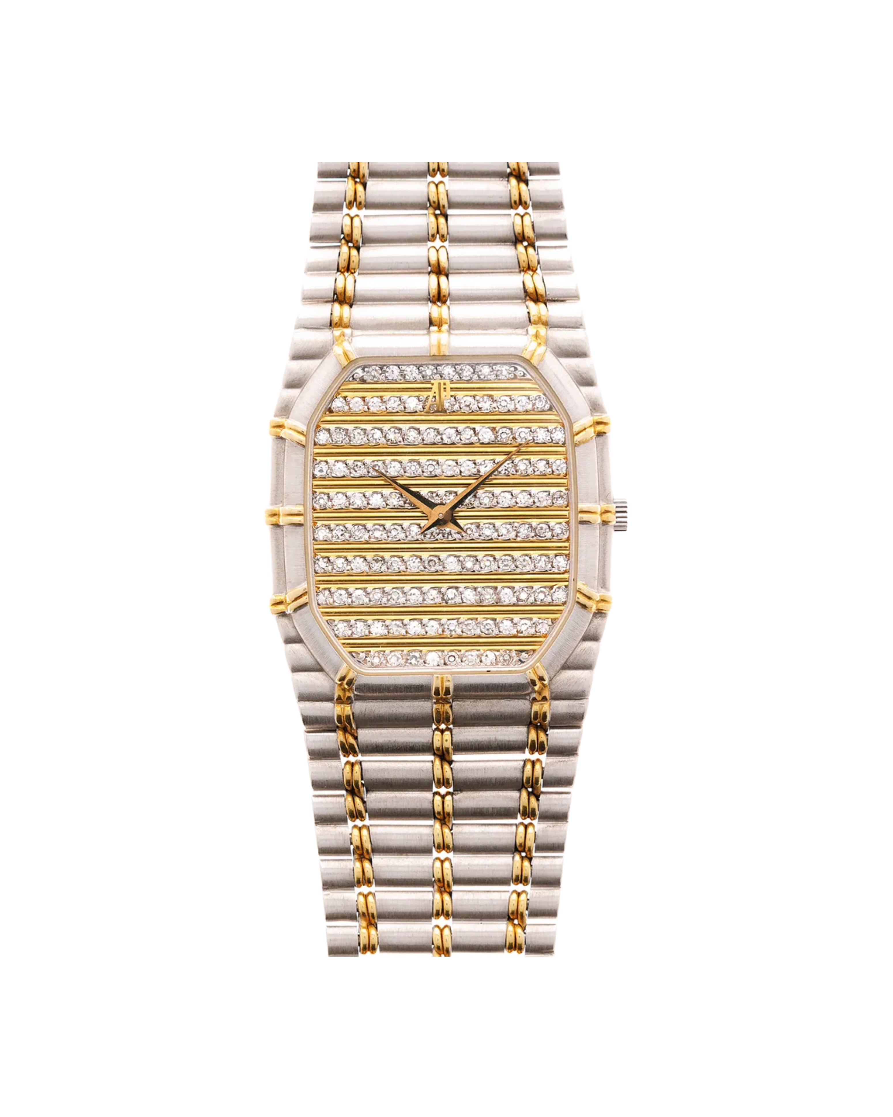 Audemars Piguet Vintage Bamboo Pavée Dial White and Yellow Gold