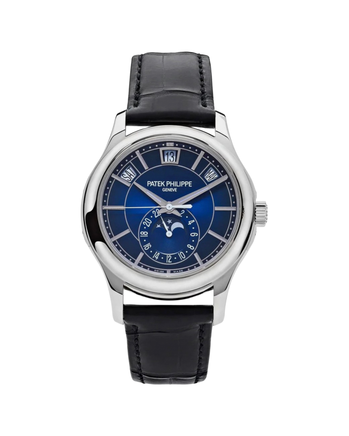 Patek Philippe Complications Annual Calendar Blue Dial White Gold 5205G-013