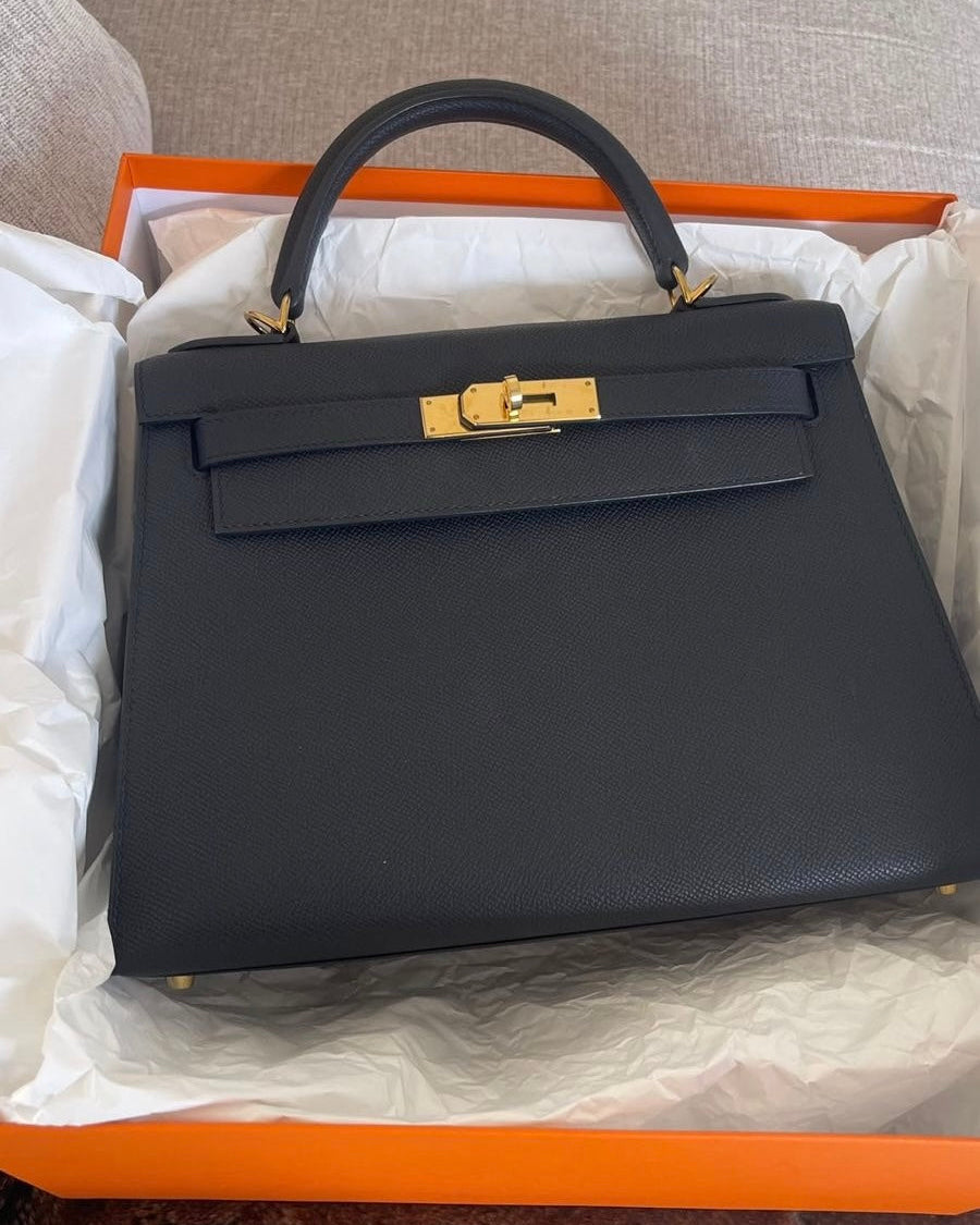 Hermès Kelly 28 Epsom Black GHW