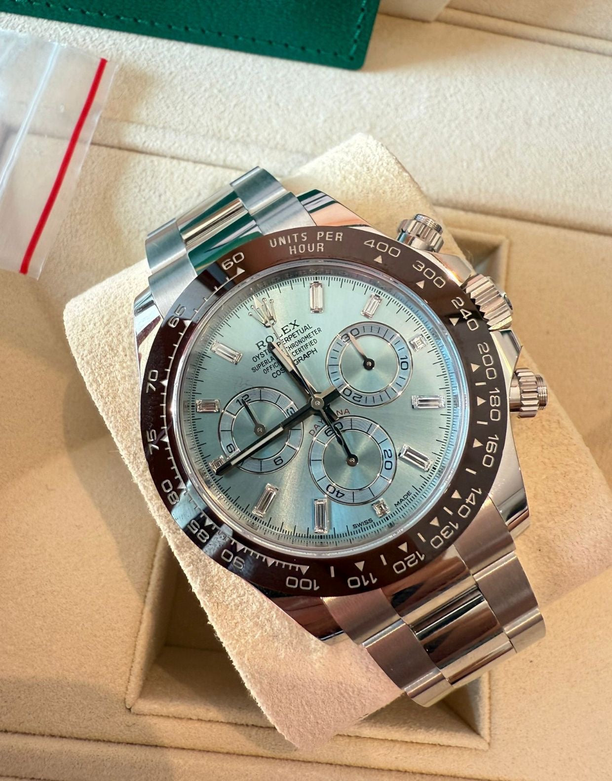 Rolex Cosmograph Daytona Platinum Baguette Diamond Dial 116506