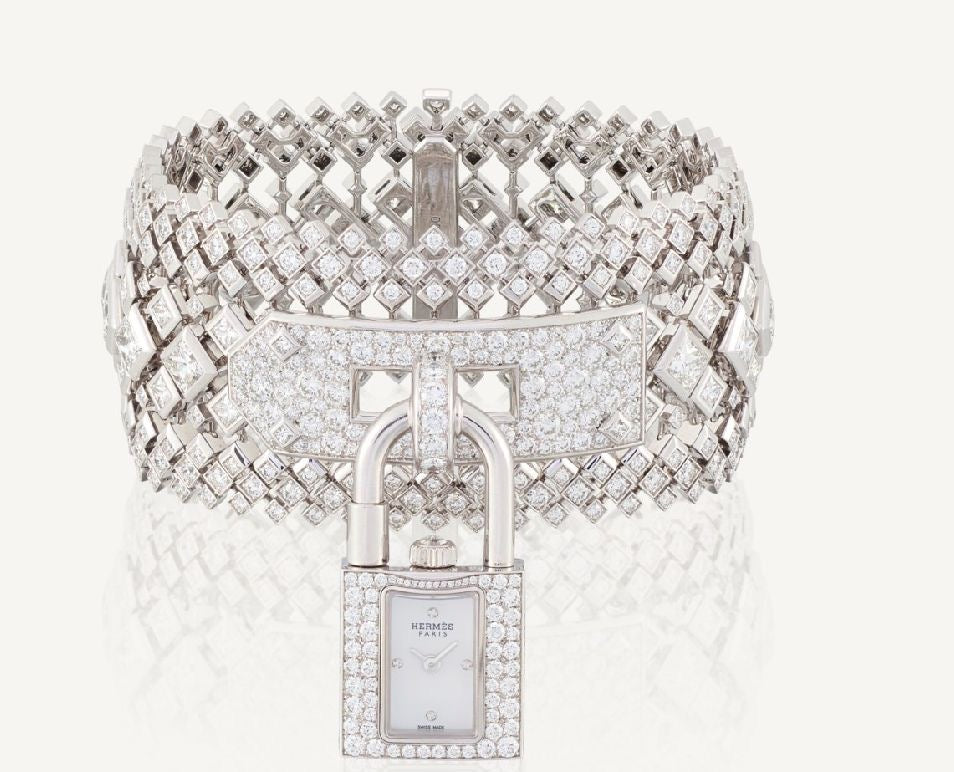 Hermès - High Jewellery Kelly Joaillerie Bracelet/Watch/Necklace Full Diamonds